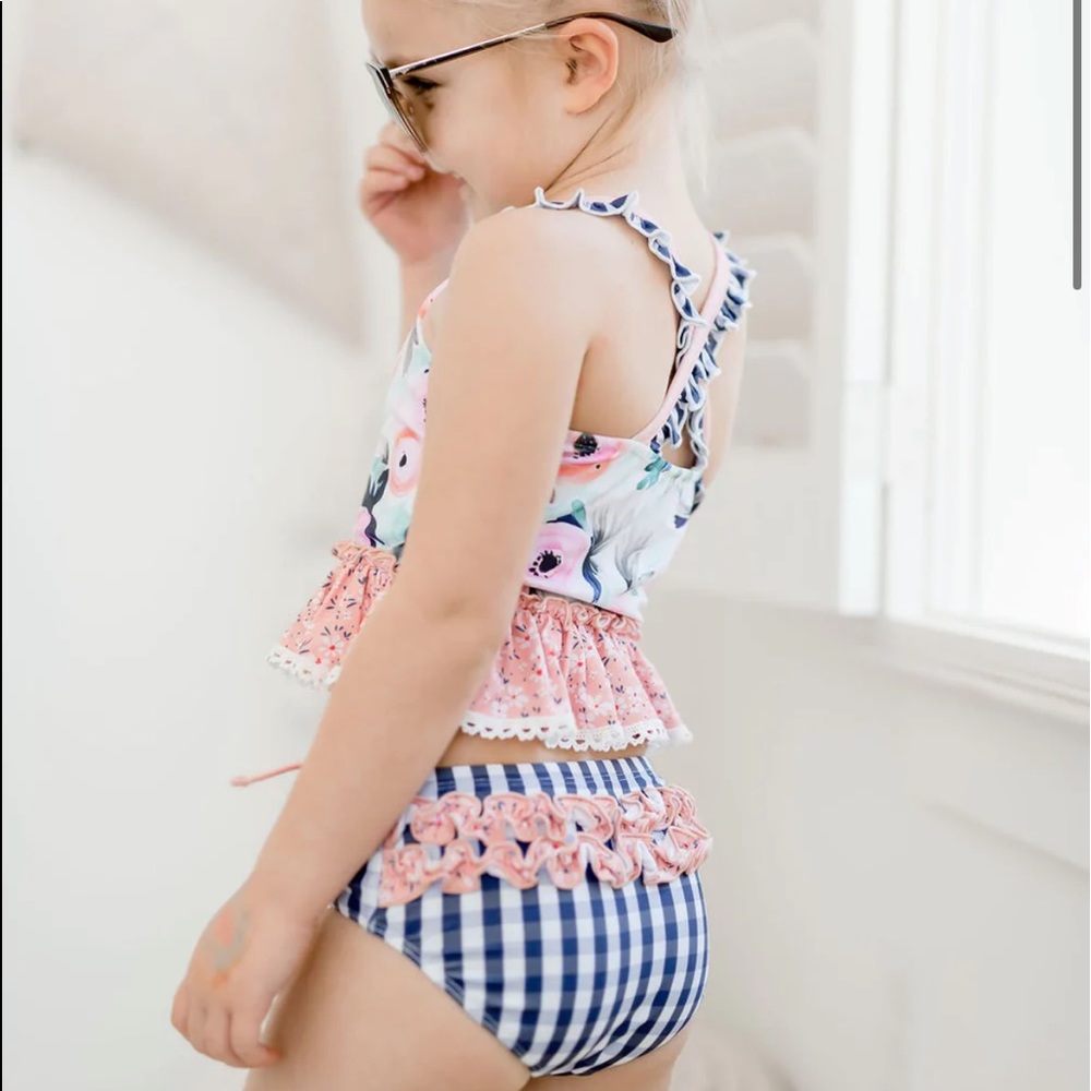 Cheeky Plum Calypso Swim Set! NWT 2T Selah Tankini Bikini and cover up - Picture 15 of 16